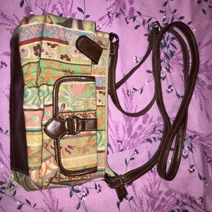 Multicolored adjustable strap purse